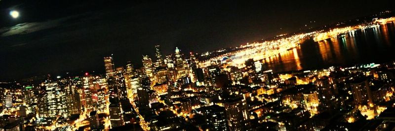 View of illuminated cityscape at night