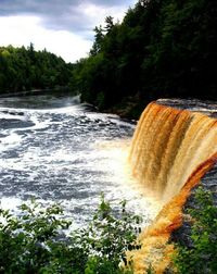 Scenic view of waterfall