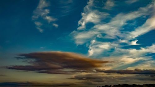 Low angle view of sky during sunset