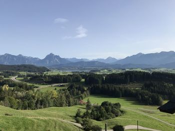 Scenic view of mountains against sky