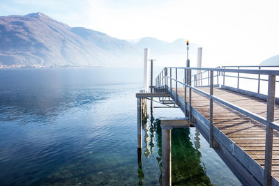 Scenic view of lake against sky during winter