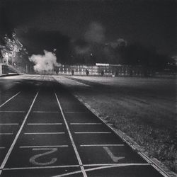 Railroad track at night