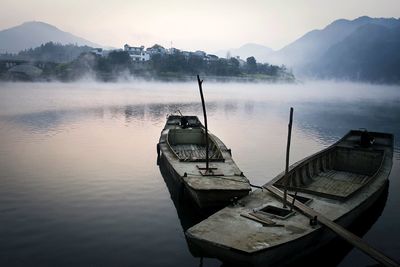 Two boats on lake