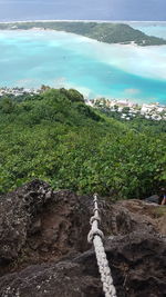 High angle view of sea against sky