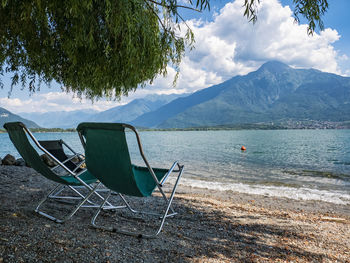 Landscape of lake como from domaso village