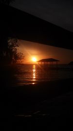 Scenic view of sea at sunset