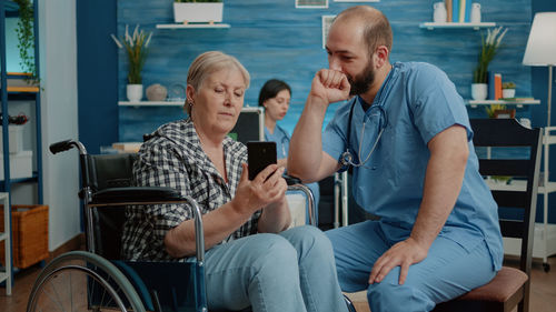 Doctor consulting patient