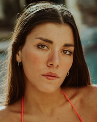 Close-up portrait of a beautiful young woman