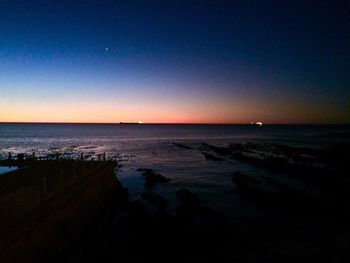 Scenic view of sea at sunset