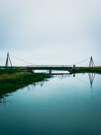 Bridge over river against sky