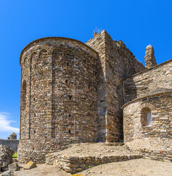 View of the medieval fortress in roses, catalonia, northern spain