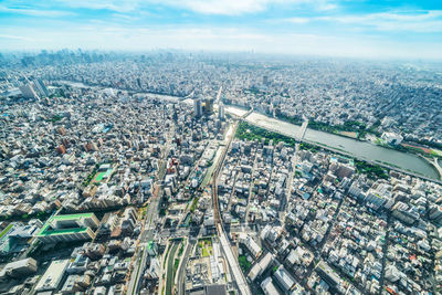 High angle view of cityscape