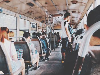 Group of people in train