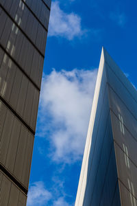 Low angle view of modern building against sky