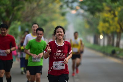 Group of people running