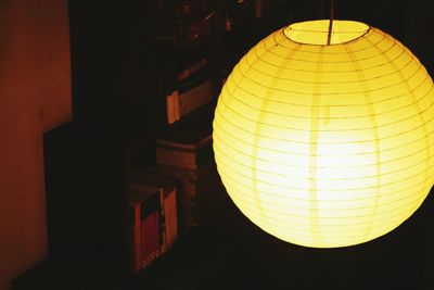 Low angle view of illuminated building at night