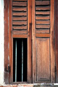 Close-up of weathered door