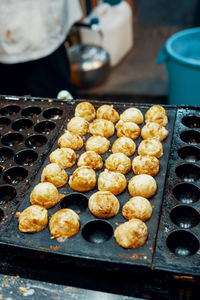 Close-up of food on barbecue grill