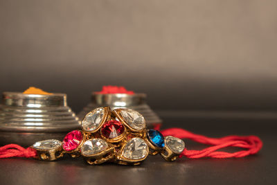 Close up of a objects on table