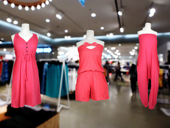 Clothes hanging in store