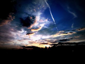 Scenic view of cloudy sky during sunset