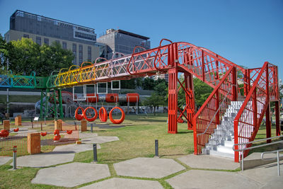 Low angle view of bridge against sky