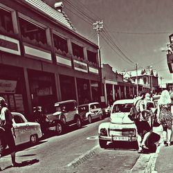 Woman walking in city