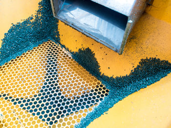 High angle view of equipment