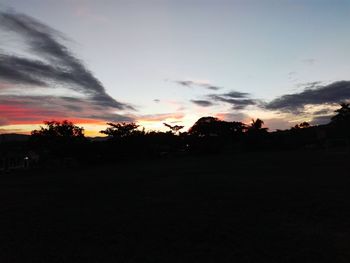 Scenic view of landscape against sky at sunset