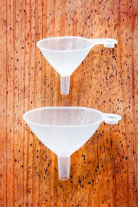 Close-up of funnel on table