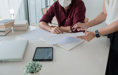 People working on table