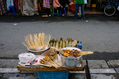 Food for sale on footpath