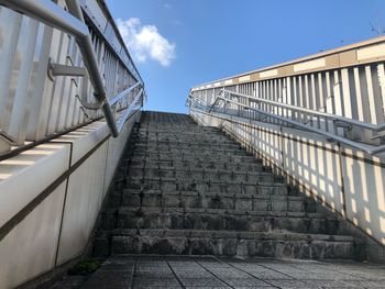Low angle view of staircase against building