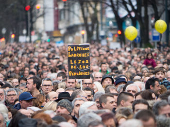 Group of people on street in city
