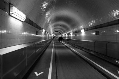 Railroad track in tunnel