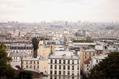 High angle view of townscape against sky