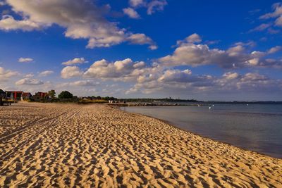 Scenic view of beach against sky