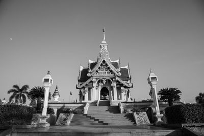 View of temple building against clear sky