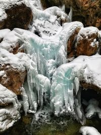 Close-up of frozen water