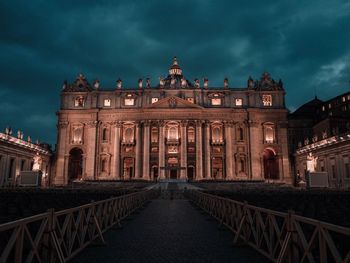 View of historical building at night