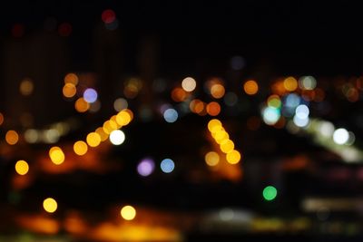 Defocused image of illuminated lights