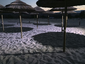 Lounge chairs on beach