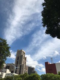 Low angle view of buildings against sky