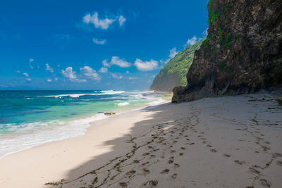 Scenic view of beach against sky