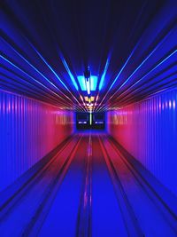 Illuminated subway tunnel