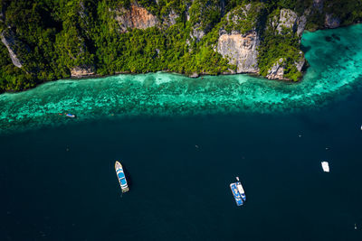 High angle view of  phi phi island krabi thailand 