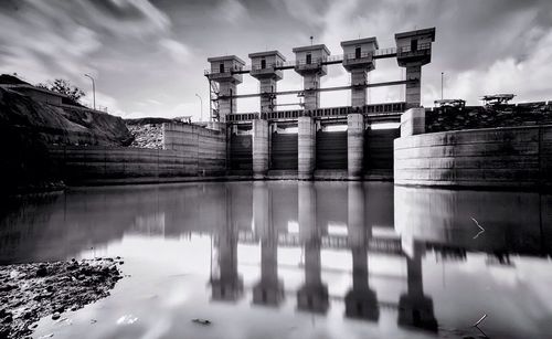 Reflection of built structures in water