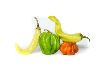 Close-up of vegetables against white background