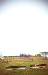 Scenic view of field against clear sky