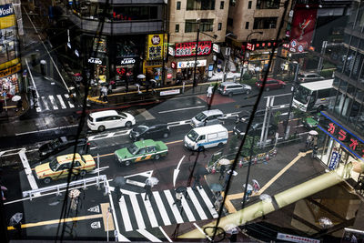 Traffic on road in city